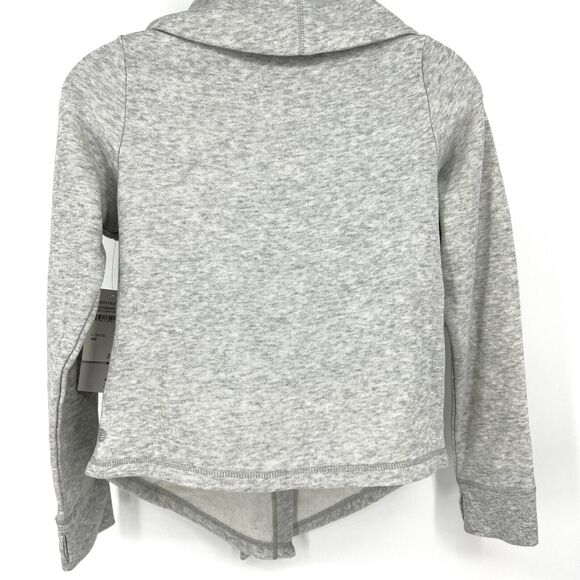 Z by Zella Girls Shooting Star Drape Collar Cardigan Grey Light Heather L 10-12 - Picture 3 of 9